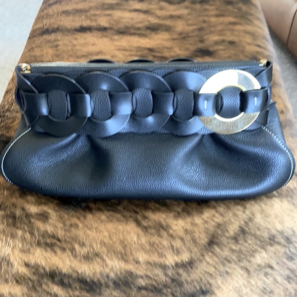 Chloe black leather clutch